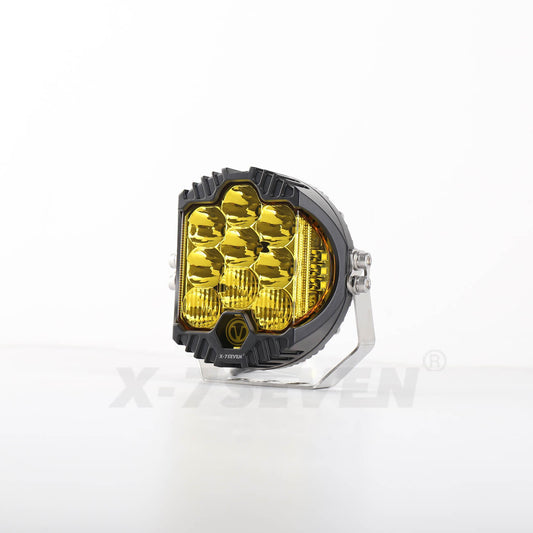 X-7SEVEN 5 Inch 50W 5000LM High Power Side Shoot Combo Beam Round Yellow Led Driving Light With DRL - DLX0023