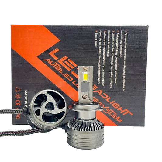 X-7SEVEN OEM Premium Lighting R8 Series H4/H7/9005 140W 30000LM 6500K Anti-Flicker LED Headlamp Bulb for Rain/Snow