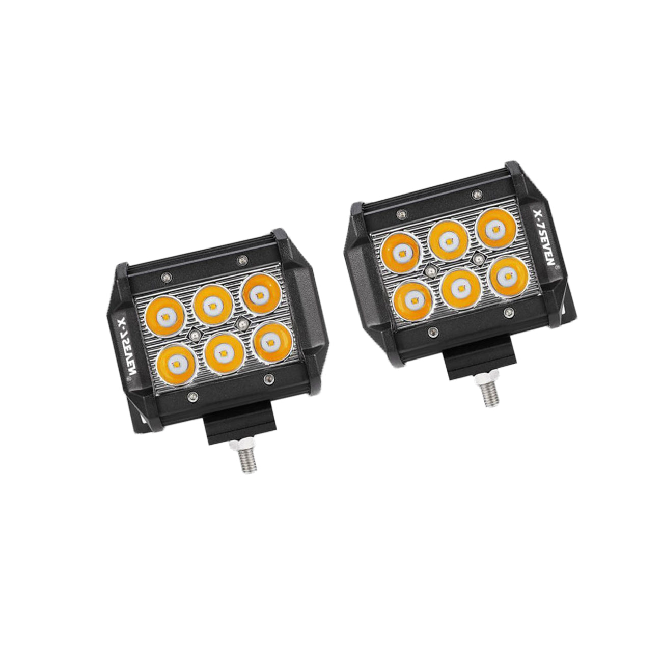 X-7SEVEN 4 Inch 18W Amber Flood Beam Spot Beam Led Work Light - WLXCL02