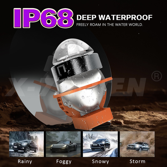 X-7SEVEN A05 Premium Bi-LED Projector Lens 2.5 Inch High Intensity LED Lighting System for Auto Modified Upgrade