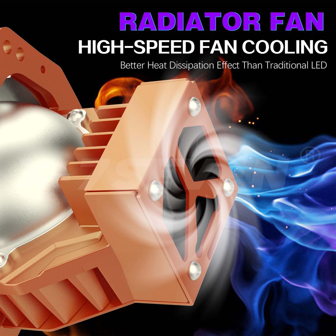 X-7SEVEN A100 Bi-LED Projector Lens 3.0 Inch Super Bright Dual Beam Headlight Upgrade Kit for Auto Car Lighting