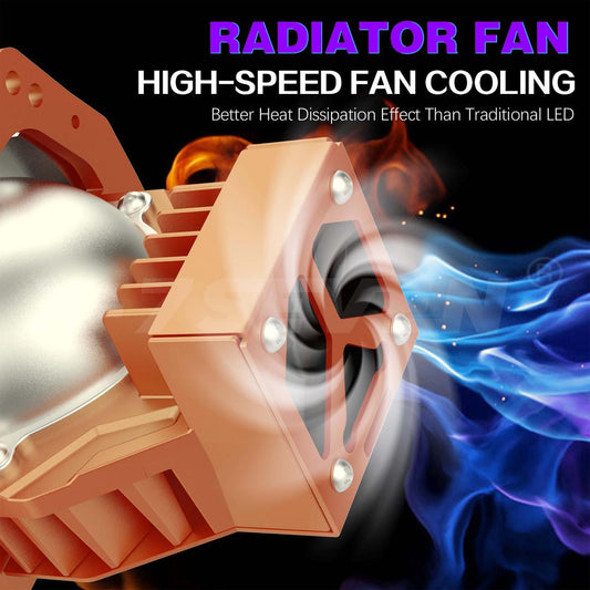 X-7SEVEN A100 Bi-LED Projector Lens 3.0 Inch Super Bright Dual Beam Headlight Upgrade Kit for Auto Car Lighting