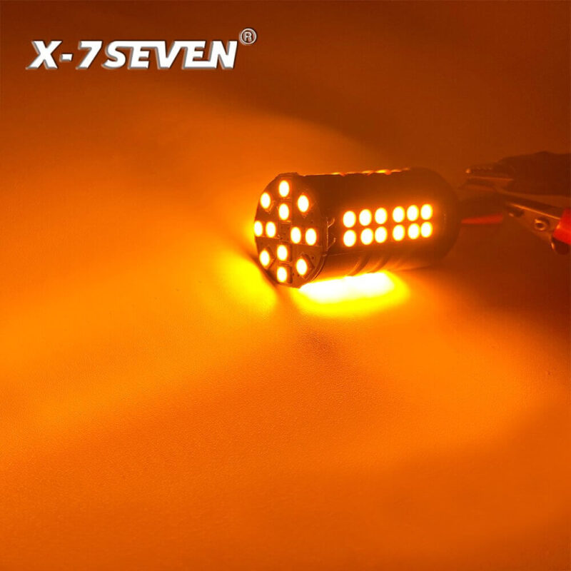X-7SEVEN 300% Brighter X-Power Series 65W 6500LM 12V 24V 3156 7440 T20 T25 1156 3157 Amber LED Turn Signal Bulbs