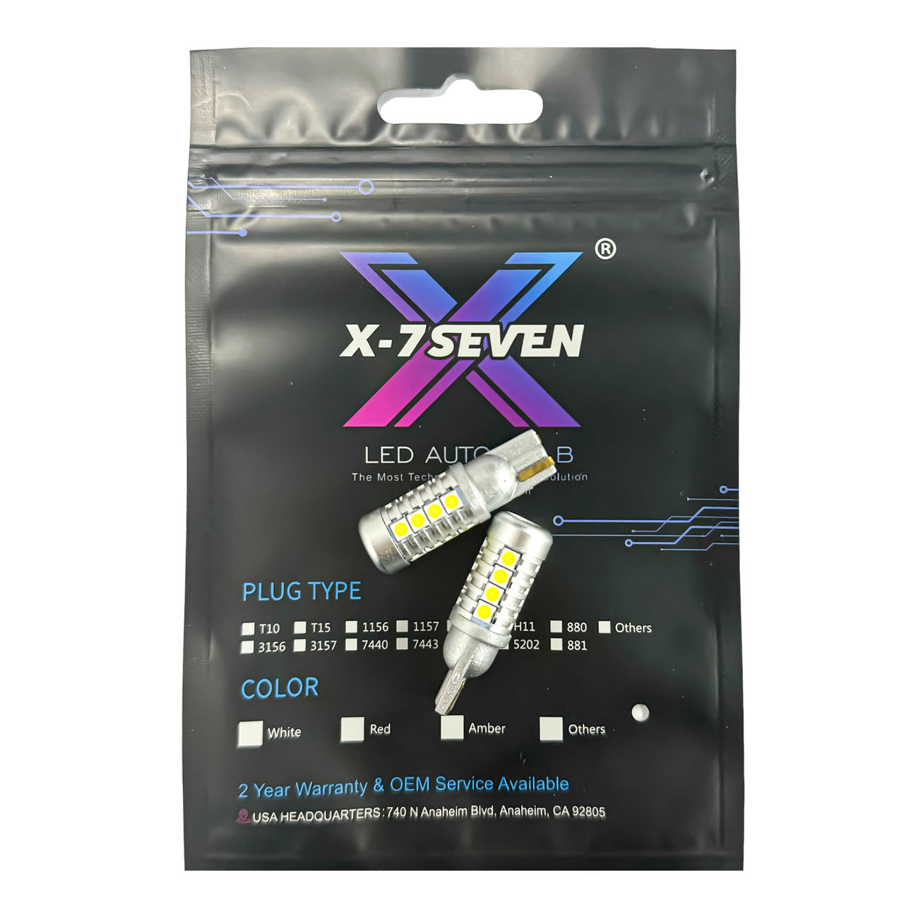 X-7SEVEN Super Bright X-10C Series T10 5W 600LM 194 168 LED License Plate Light Error Free Anti-Glare Universal Fit