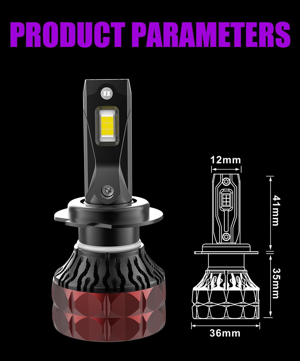 X-7SEVEN OEM Super Decoder X-Athena Series 120W 24000LM H7 H11 H4 Luz Frontal Coche Hi/Lo Beam 6500K Blanco LED Headlight Bulb