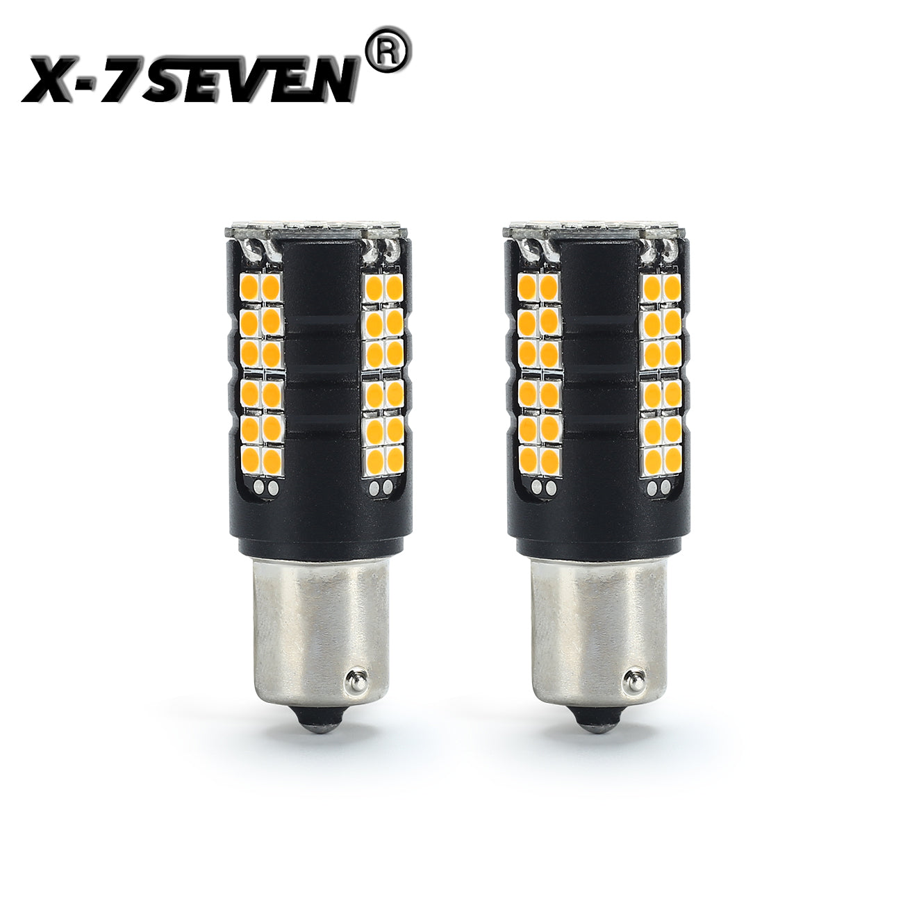 X-7SEVEN 300% Brighter X-Power Series 65W 6500LM 12V 24V 3156 7440 T20 T25 1156 3157 Amber LED Turn Signal Bulbs