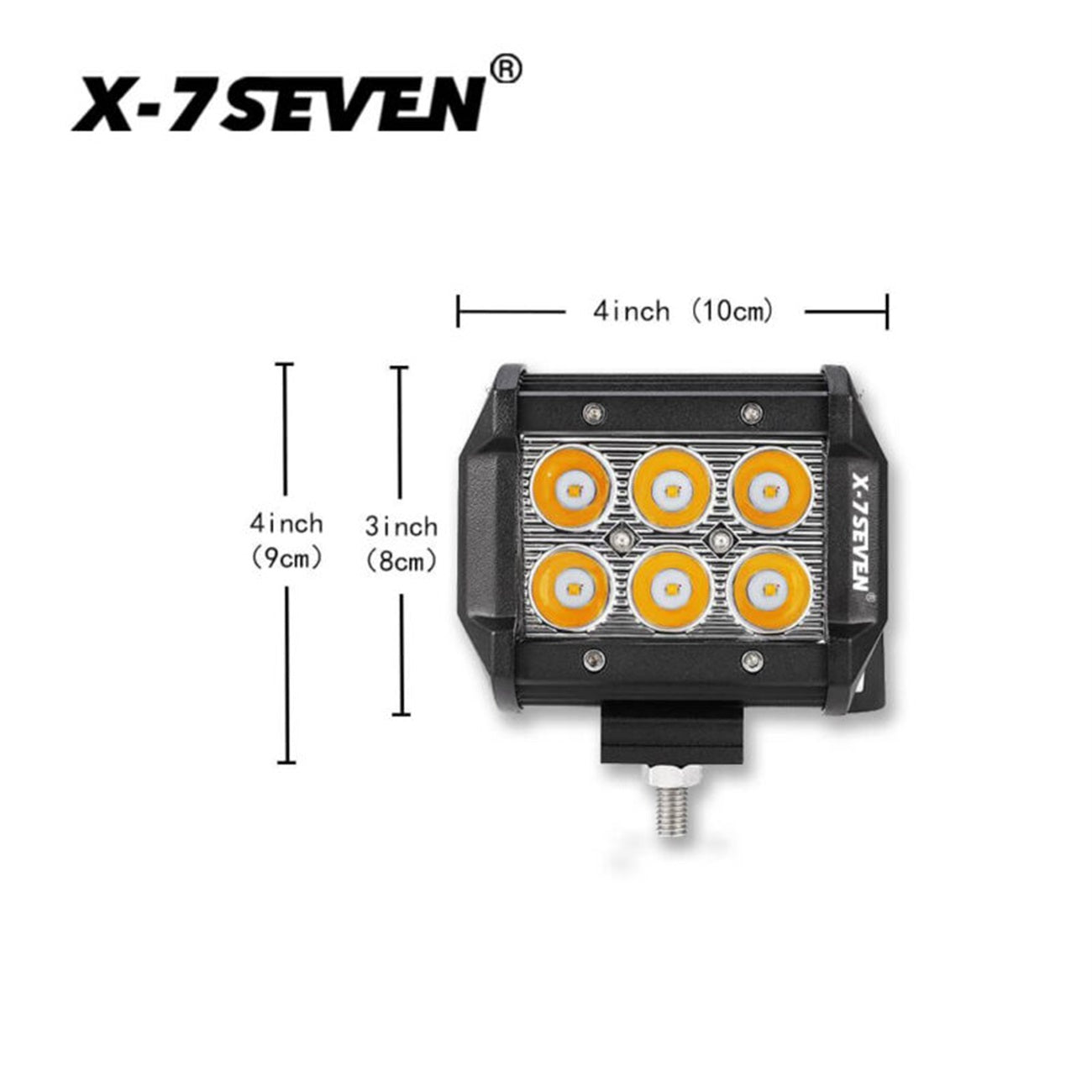 X-7SEVEN 4 Inch 18W Amber Flood Beam Spot Beam Led Work Light - WLXCL02
