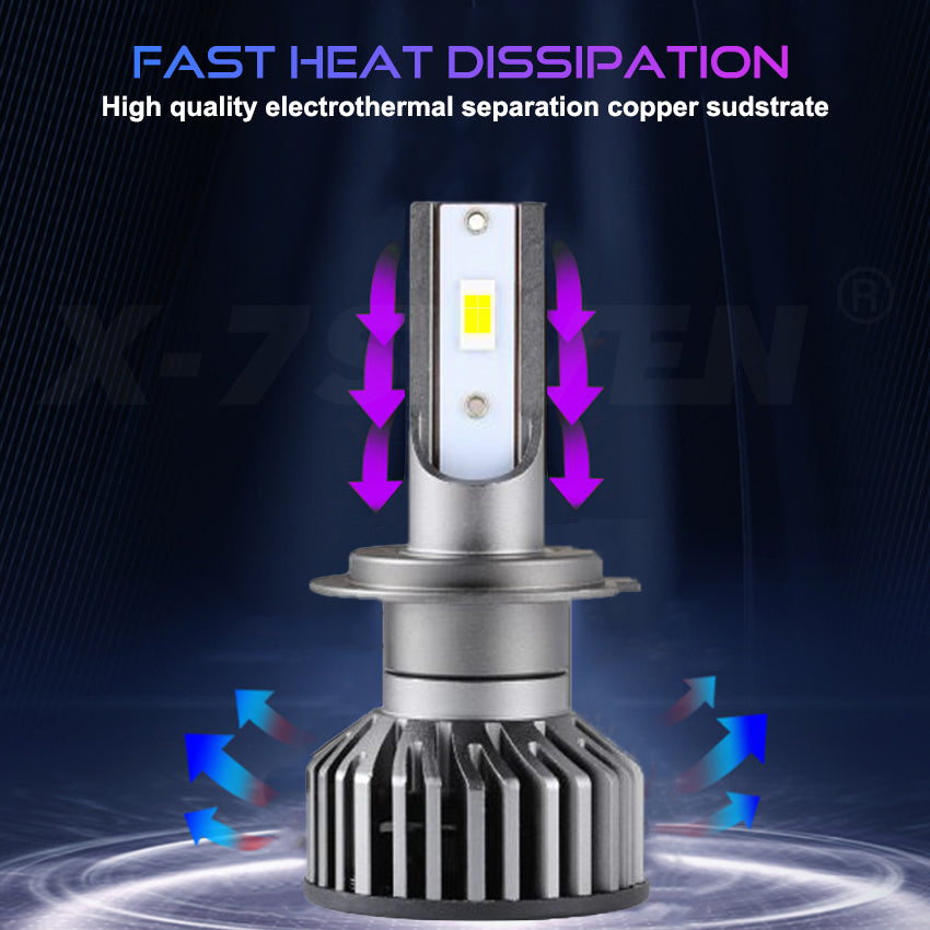 X-7SEVEN Factory Wholesale X-F2 6500K Series 12V 75W 7500LM Car Led Headlight H1 H3 H4 H7 H11 9005 9006 H13 Led Headlight
