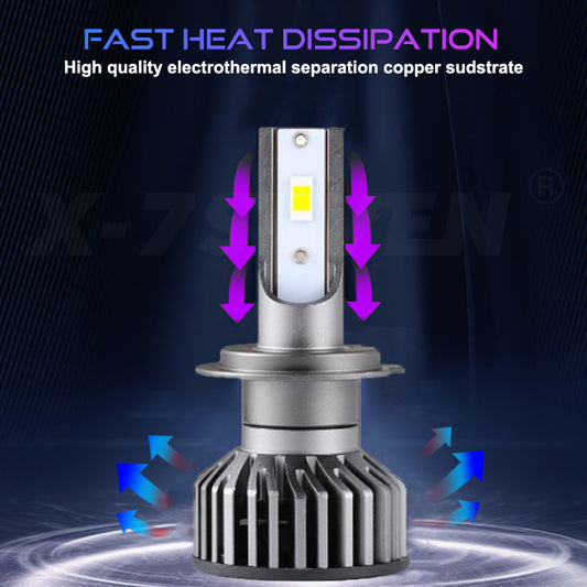 X-7SEVEN Factory Wholesale X-F2 6500K Series 12V 75W 7500LM Car Led Headlight H1 H3 H4 H7 H11 9005 9006 H13 Led Headlight