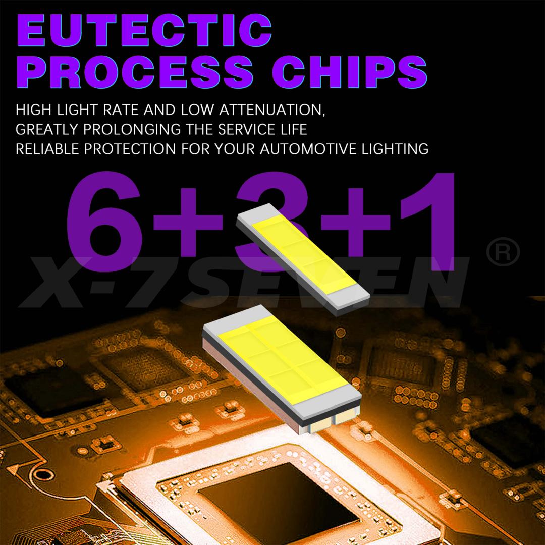 X-7SEVEN A100 Bi-LED Projector Lens 3.0 Inch Super Bright Dual Beam Headlight Upgrade Kit for Auto Car Lighting