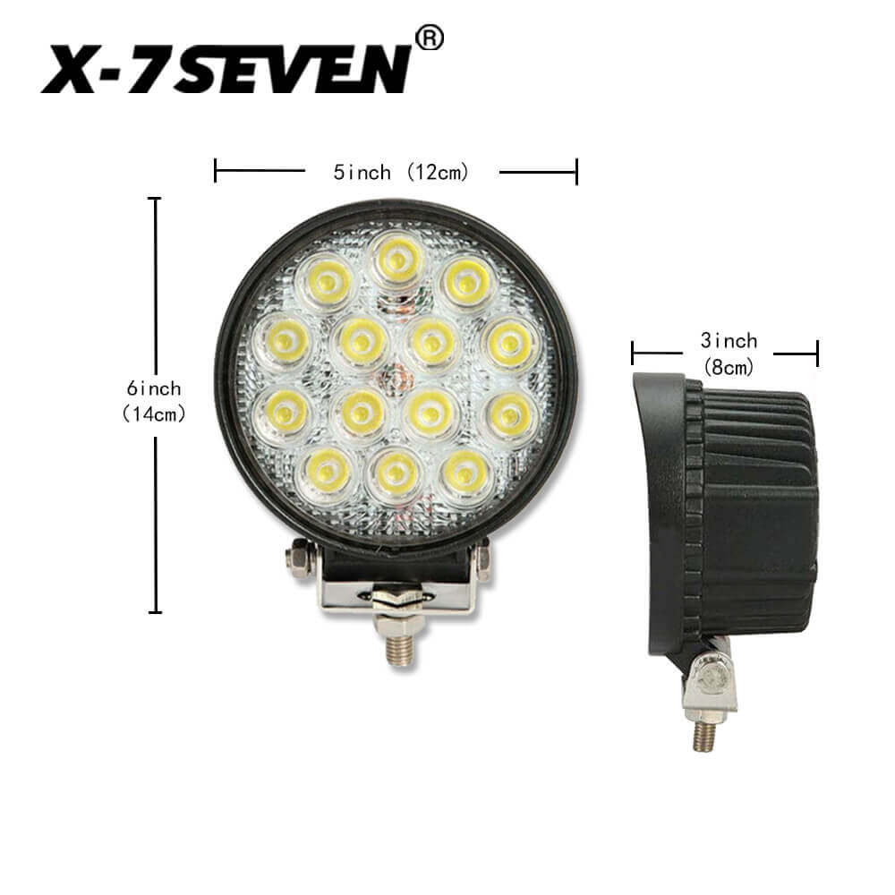X-7SEVEN 4.5 Inch 42W Epistar Round Flood Beam Led Driving Light - DLX0002