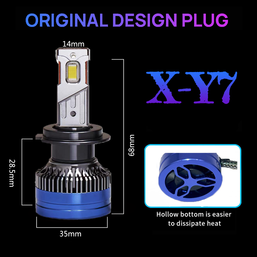 X-7SEVEN OEM Middle East Popular Y7 Series 150W 36000LM HB3/HB4/H8/H11 Universal 6500K White LED Headlamp Bulb