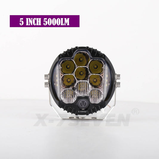 X-7SEVEN 5 Inch 50W 5000LM High Power Side Shoot Combo Beam Round White Led Driving Light With DRL - DLX0022