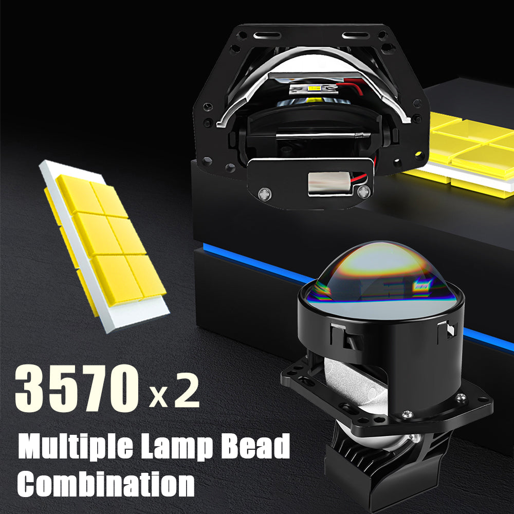 X-7SEVEN A98 OEM/ODM 3 Inch Bi-LED Projector Lens Customizable Headlight Assembly with Laser for Aftermarket Upgrade