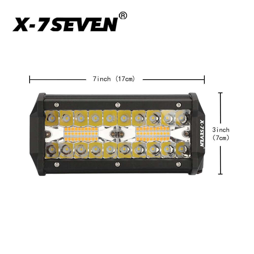 X-7SEVEN 7 Inch 60W White & Amber Six Modes Combo Beam Led Work Light - WLXSM04