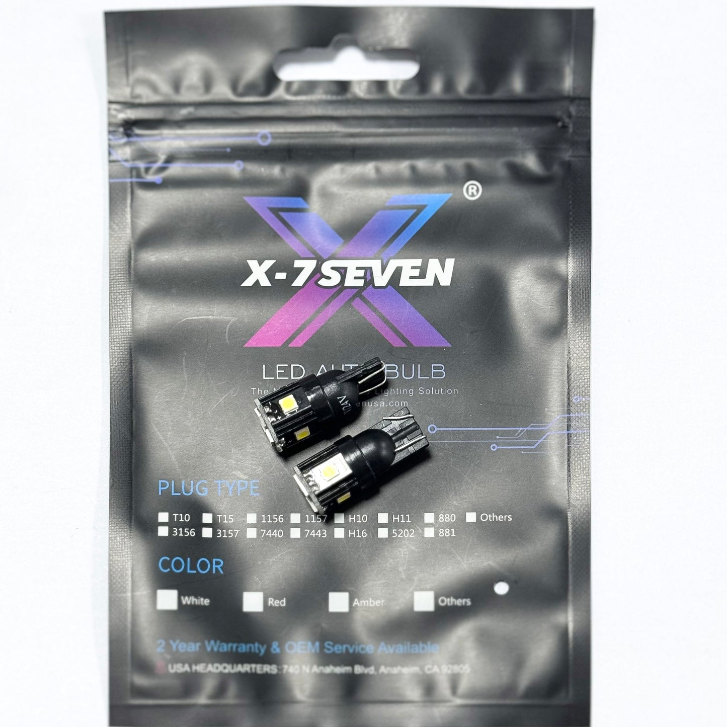 X-7SEVEN Hyper Bright X-T10F Series T10 10W 500LM 194 168 LED Bulb Replacement for Dashboard/Cluster Lights