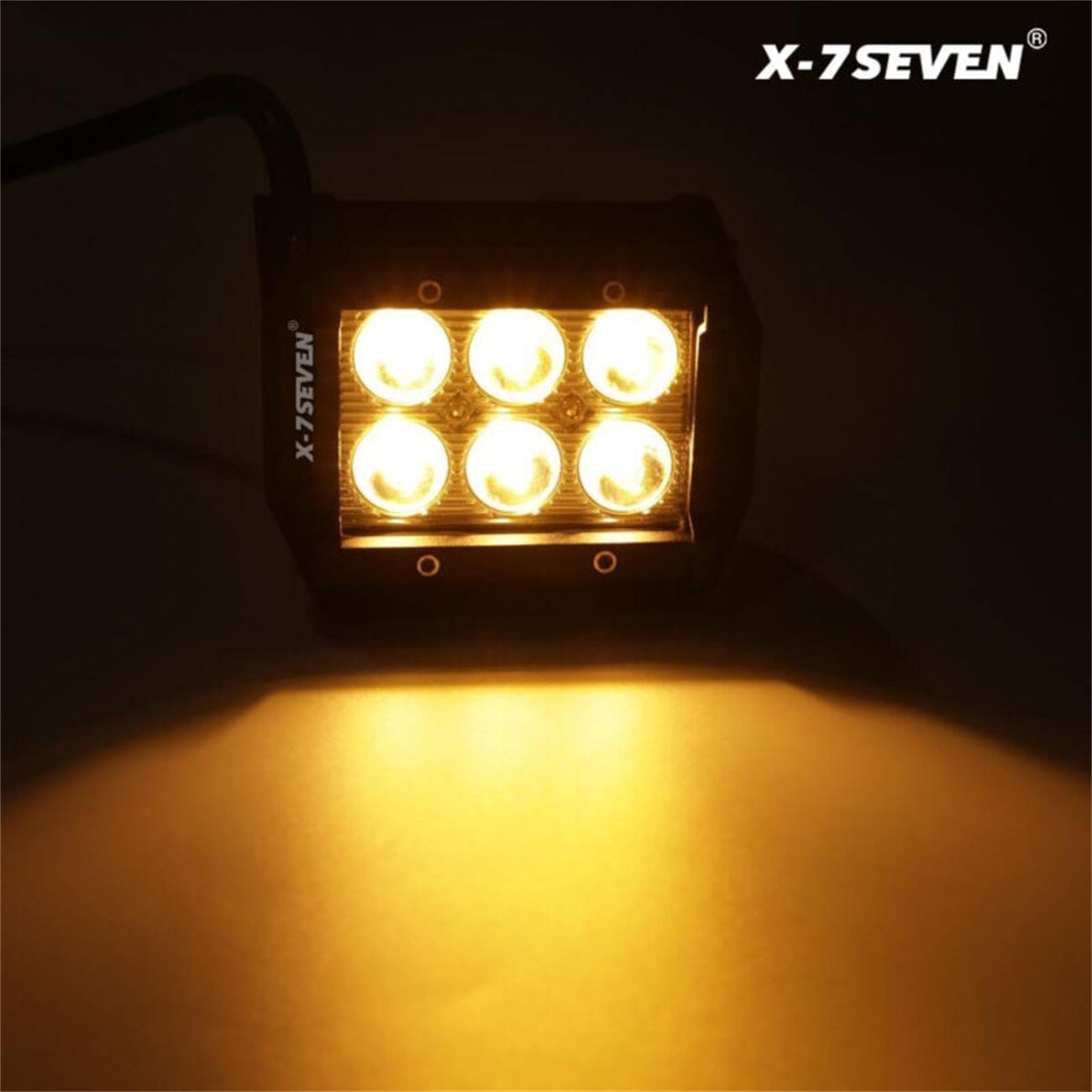 X-7SEVEN 4 Inch 18W Amber Flood Beam Spot Beam Led Work Light - WLXCL02