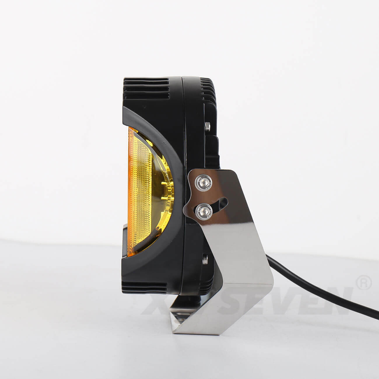 X-7SEVEN 7 Inch 80W 8000LM High Power Side Shoot Combo Beam Round Yellow Led Driving Light With DRL - DLX0025