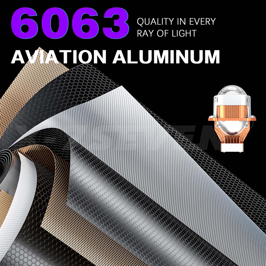 X-7SEVEN A100 Bi-LED Projector Lens 3.0 Inch Super Bright Dual Beam Headlight Upgrade Kit for Auto Car Lighting