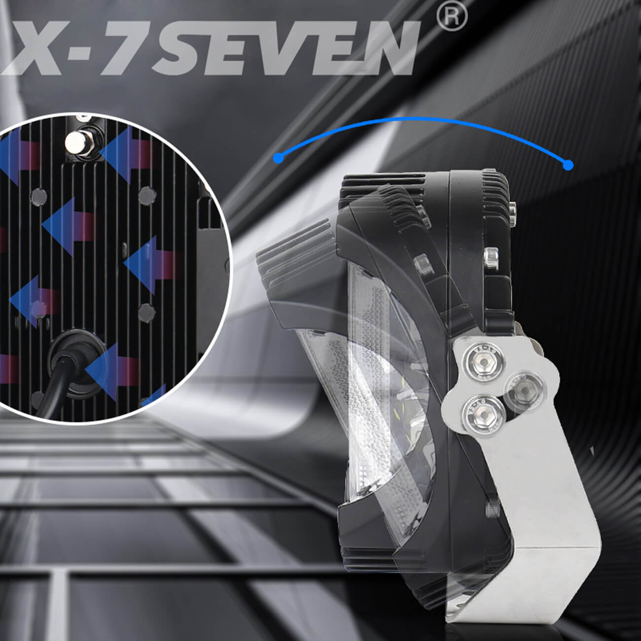 X-7SEVEN 5 Inch 50W 5000LM High Power Side Shoot Combo Beam Round White Led Driving Light With DRL - DLX0022