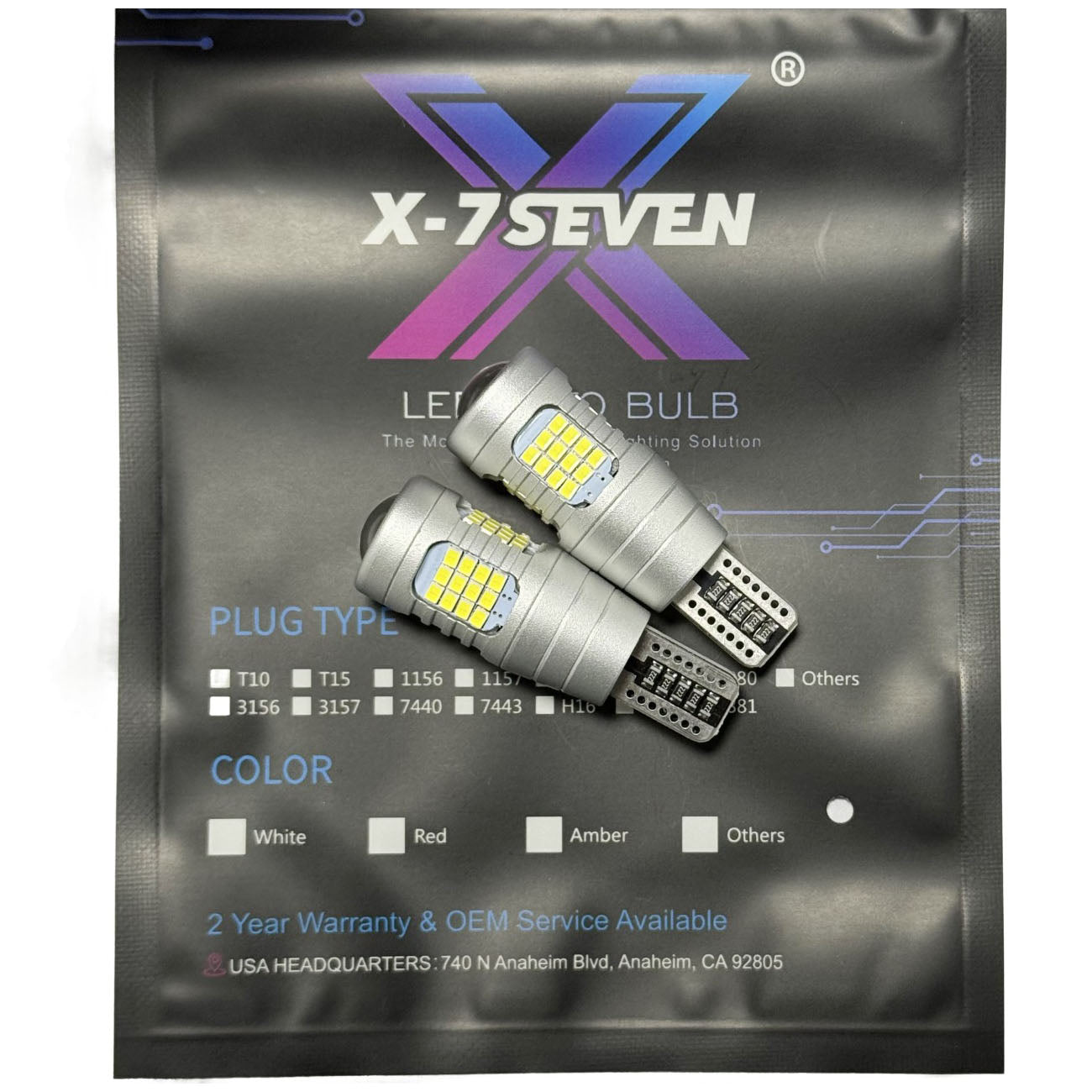 X-7SEVEN Heavy Duty X-T15A Series T15 912 906 12V 600LM LED Reverse Light Bulb for Pickup Trucks/SUV