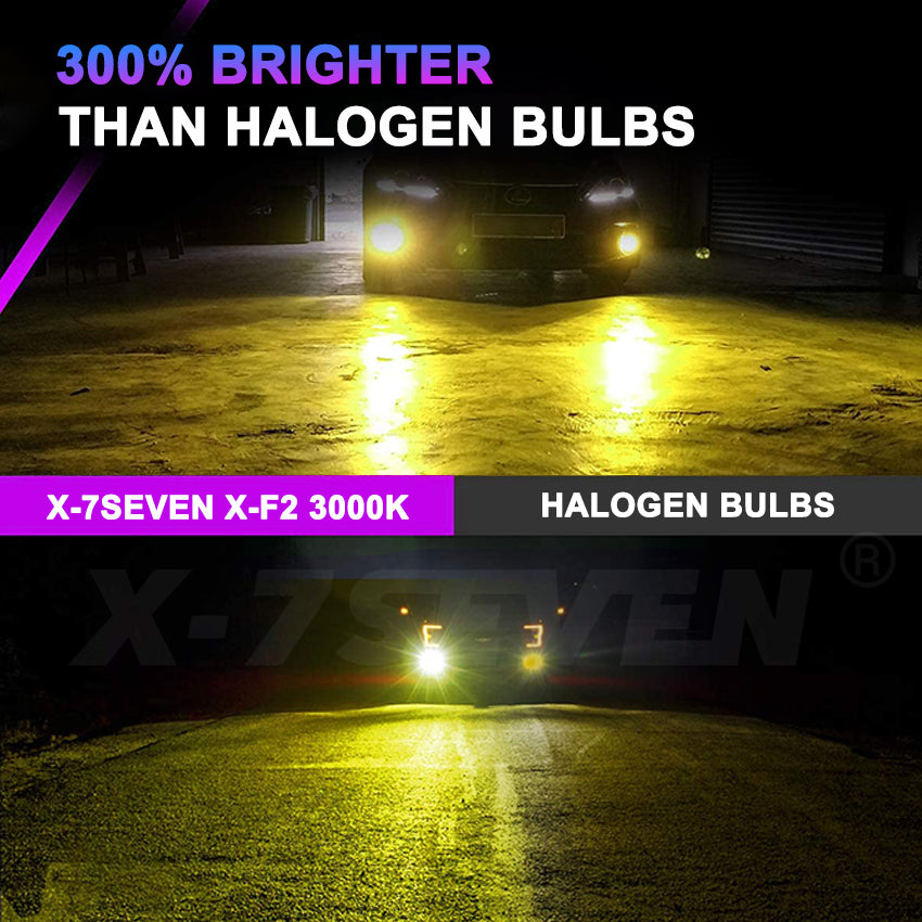 X-7SEVEN Auto Lighting System X-F2 3000K Series LED Headlight Bulbs Car LED Head Lamp Canbus 75W 7500lm LED 9005 H11 Fog Lights