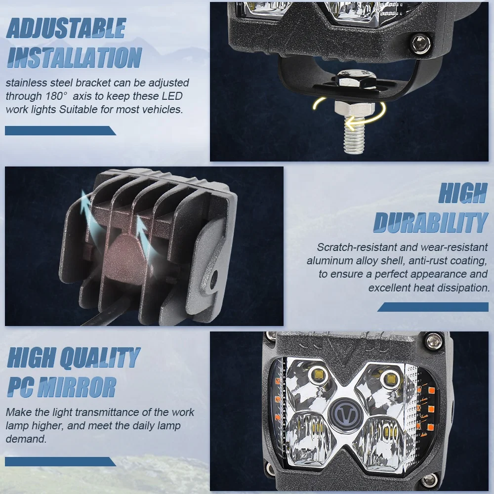 X-7SEVEN 3" 40W White Spot Beam Led Work Light With DRL - WLXCL13