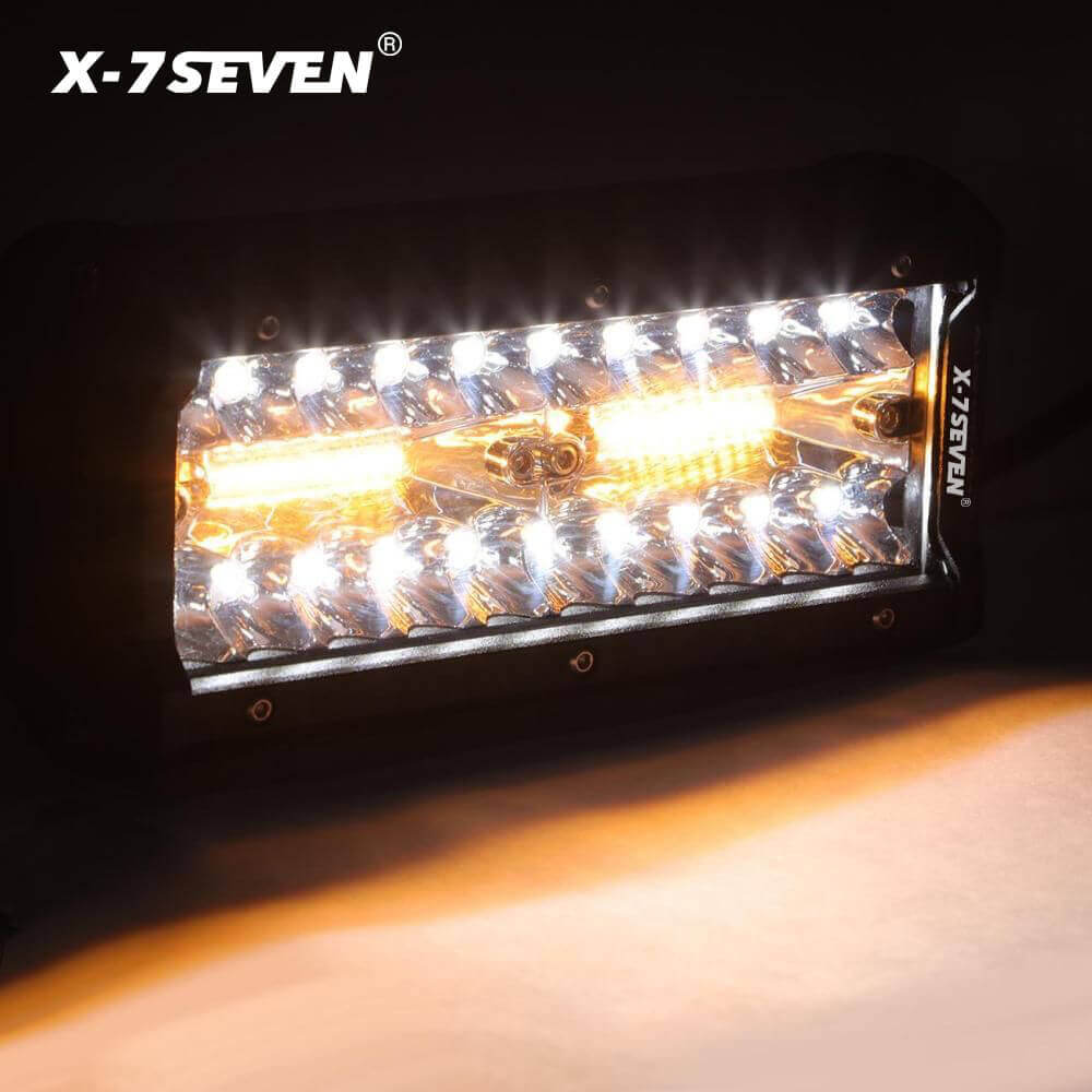 X-7SEVEN 7 Inch 60W White & Amber Six Modes Combo Beam Led Work Light - WLXSM04