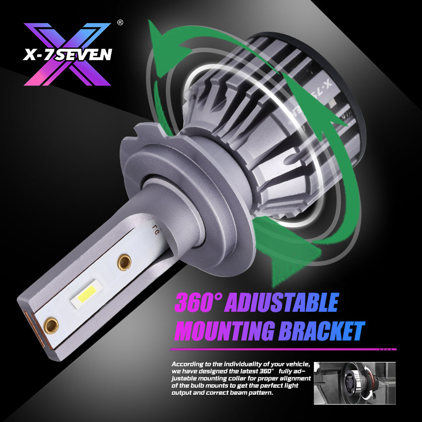 X-7SEVEN OEM Ultra-Bright X-T2 Series 72W 10000LM H8 H9 LED Fog Lights High Low Beam for All-Weather Performance