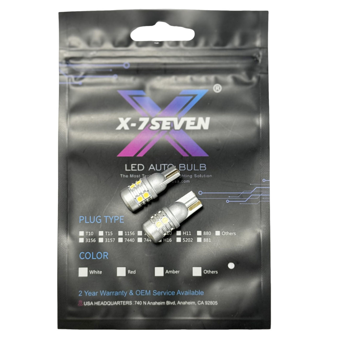 X-7SEVEN 9-48V Wide Voltage X-T10H Series T10 194 168 W5W 6000K LED Bulb for Map Light/Dome Light/Interior Car Lights