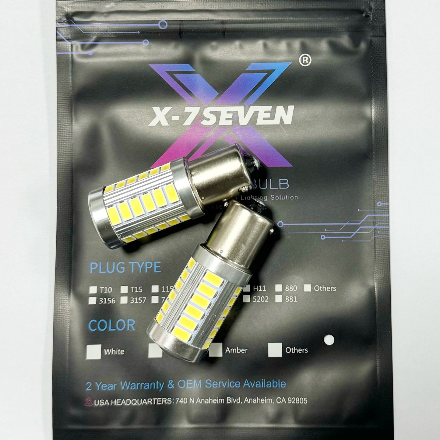 X-7SEVEN CANBUS Built-in X-Glow Series 12W 1500LM 7443 3156 1157 T25 300% Brighter LED Turn Bulb with Universal Socket
