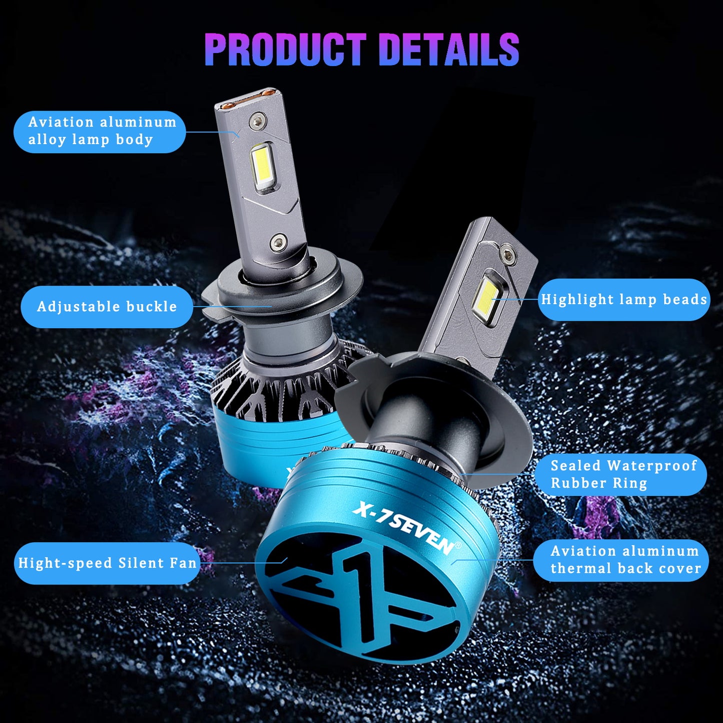 X-7SEVEN Fog Light X-Apollo 3000K Series 140W 28000LM 12V 24V Hot Sell H7 Car Light Bulb H11 Canbus Kit 360 Faros 9005 9006 Auto H4 Led Headlight