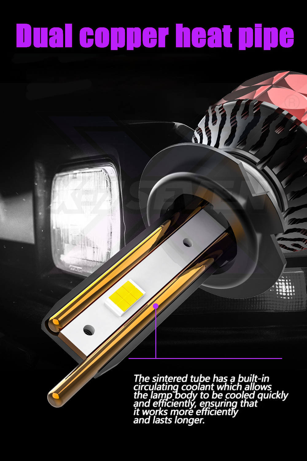 X-7SEVEN OEM Super Decoder X-Athena Series 120W 24000LM H7 H11 H4 Luz Frontal Coche Hi/Lo Beam 6500K Blanco LED Headlight Bulb