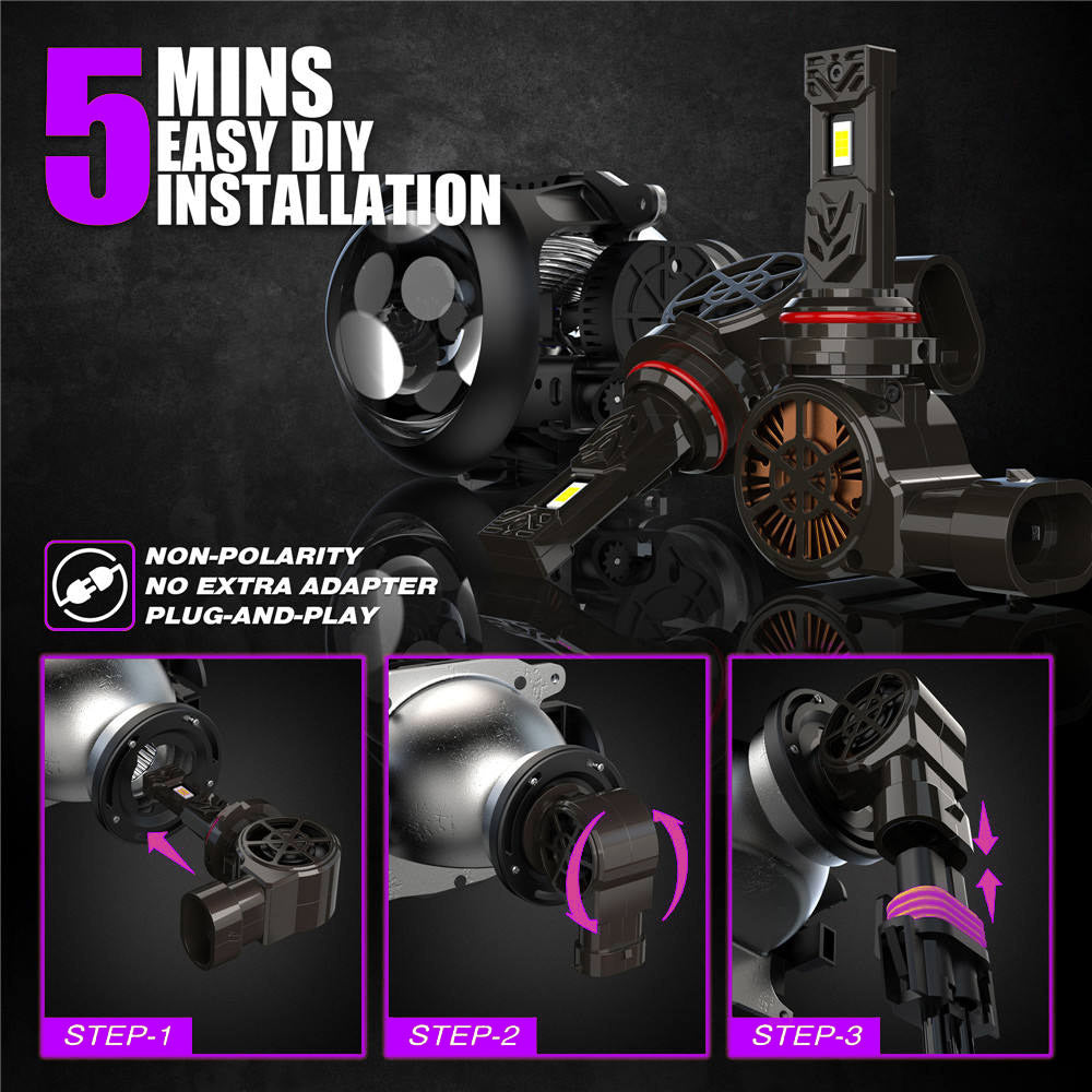 X-7SEVEN OEM X-Kronos Wireless Series 120W 27000LM 1:1 Mini Size Plug & Play Luces Bombillos Led Para Autos 12V H11 9005 9006 LED Lights