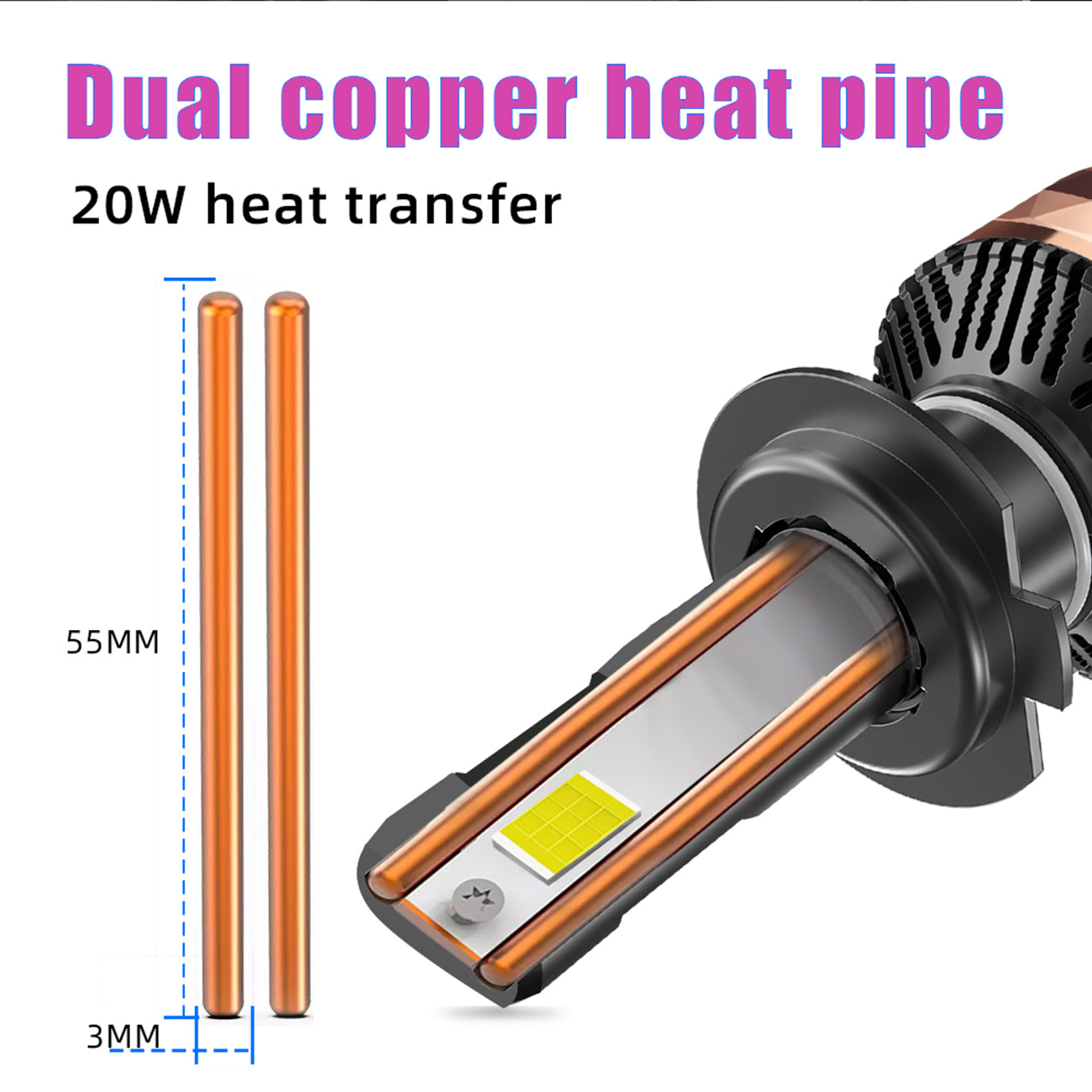 X-7SEVEN OEM Super Bright X-Apollo Rose Series 220W 50000LM H7 H11 H4 Led Headlights H8 H9 H11 Headlamp Auto Lighting System