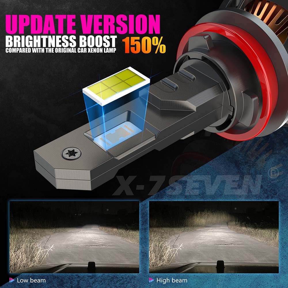 X-7SEVEN OEM High Brightness X-Kronos Series 160W 36000LM H4 H1 H7 H11 9005 9006 HB3 HB4 HIR2 Automotive Led Headlight Bulb