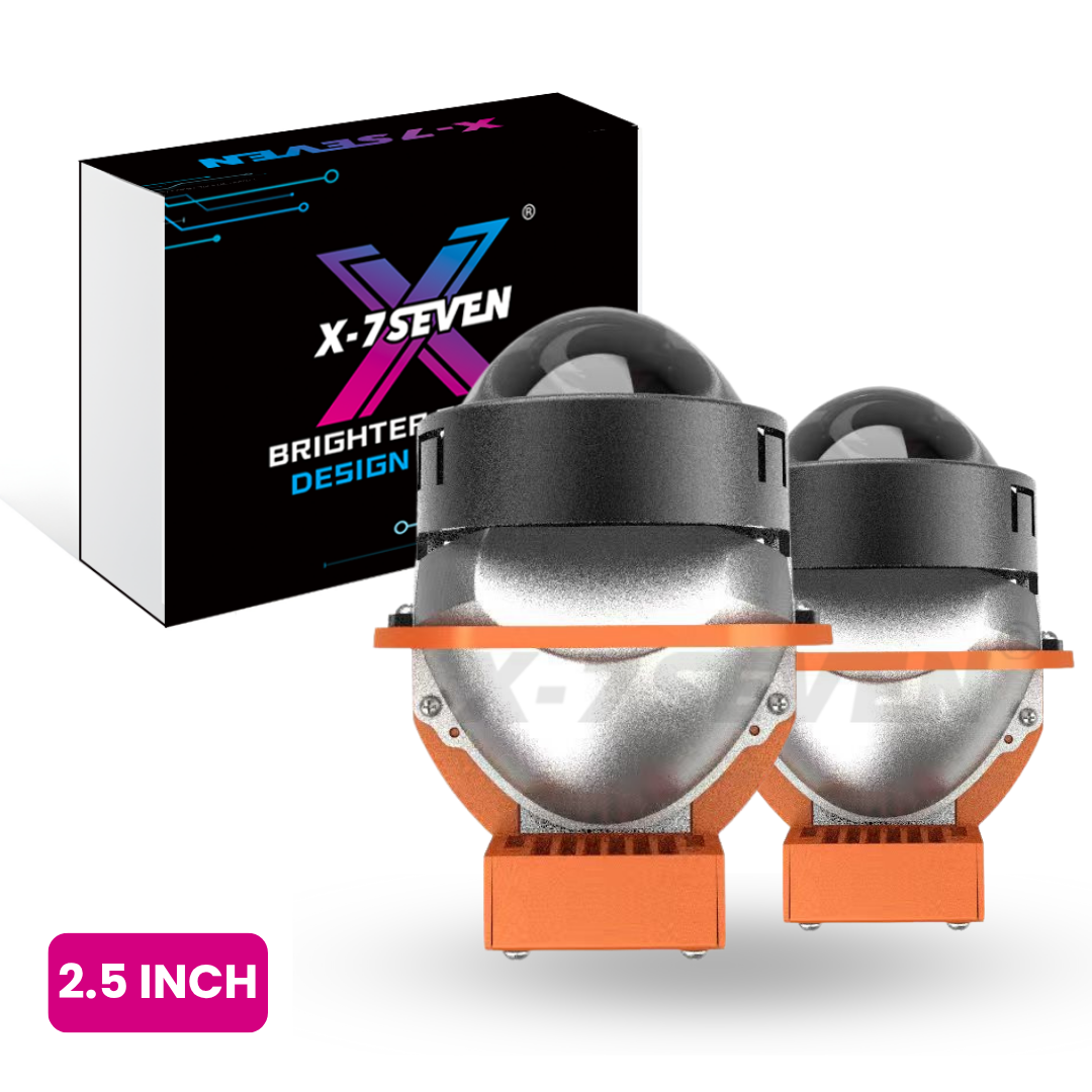 X-7SEVEN A05 Premium Bi-LED Projector Lens 2.5 Inch High Intensity LED Lighting System for Auto Modified Upgrade