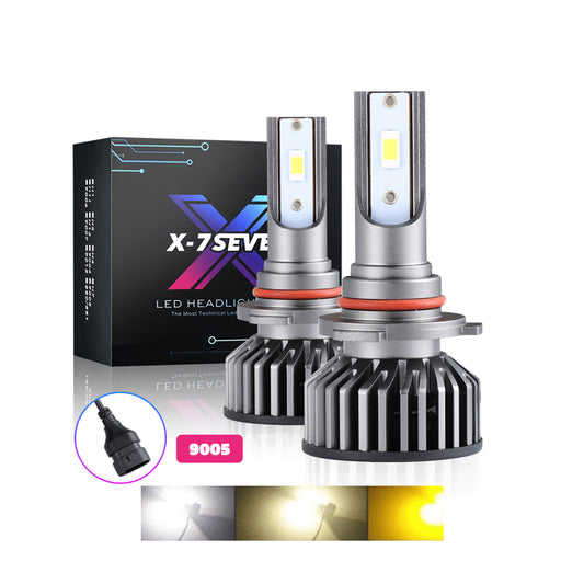 X-7SEVEN Morden Style Auto Car Accessories 3 Colors X-F2 Series High Power 75W 7500LM H4 H7 H1 H3 9005 9006 Car Led Headlight Bulb