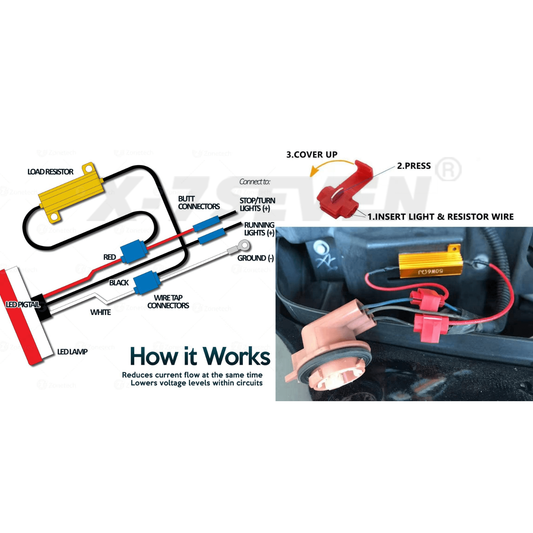 X-7SEVEN Load Resistor -Set- to eliminate Hyper Flashing on LED Turn Signal