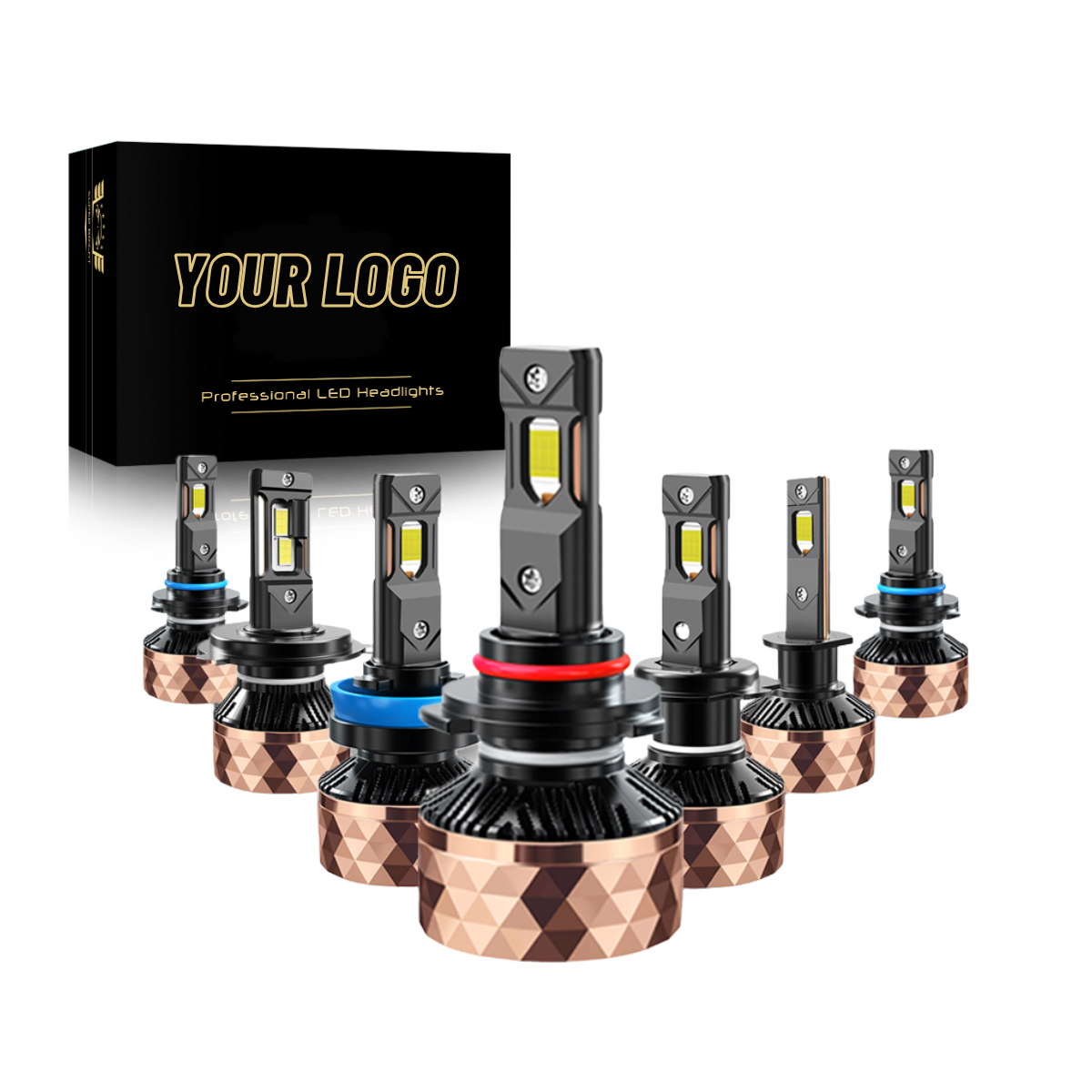 X-7SEVEN OEM Super Bright X-Apollo Rose Series 220W 50000LM H7 H11 H4 Led Headlights H8 H9 H11 Headlamp Auto Lighting System